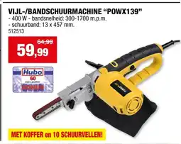Hubo Powerplus POWX139 vijl/bandschuurmachine 400W aanbieding