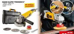 Hubo Powerplus POWXBOX015 haakse slijper 1200W 125mm + 5 accessoires aanbieding