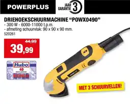 Hubo Powerplus POWX0490 driehoekschuurmachine 300W + 3 schuurbladen aanbieding