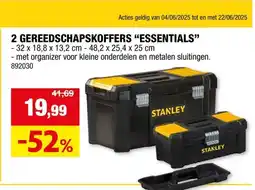 Hubo Stanley Essential Toolbox gereedschapskoffer 2 stuks aanbieding