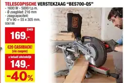 Hubo Black+Decker afkort- en verstekzaag 1600W 216mm aanbieding