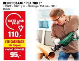 Hubo Bosch PSA 700 E reciprozaag 710W met 3 zaagbladen aanbieding