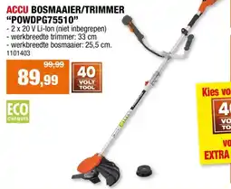 Hubo Powerplus Dual Power POWDPG75510 2-in-1 accu bosmaaier/trimmer 40V Li-Ion zonder accu aanbieding