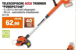 Hubo Powerplus Dual Power POWDPG7546 accu trimmer 2x20 V Li-Ion 30cm zonder accu aanbieding
