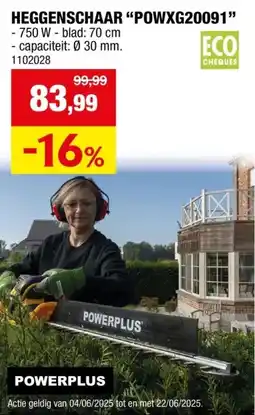 Hubo Powerplus POWXG20091 elektrische heggenschaar 750W 70cm aanbieding