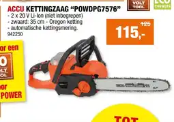 Hubo Powerplus Dual Power POWDPG7576 accu kettingzaag 2x20 V Li-Ion 350mm zonder accu aanbieding