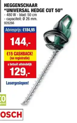 Hubo Bosch UniversalHedgeCut 50 elektrische heggenschaar 480W 50cm aanbieding
