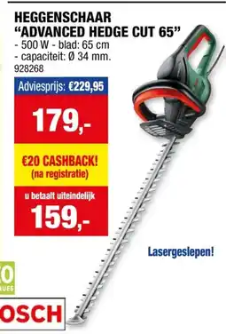 Hubo Bosch AdvancedlHedgeCut 65 elektrische heggenschaar 500W 65cm aanbieding