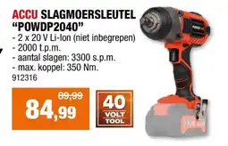 Hubo Powerplus Dual Power POWDP20400 accu slagmoersleutel 2x20 V Li-Ion zonder accu aanbieding