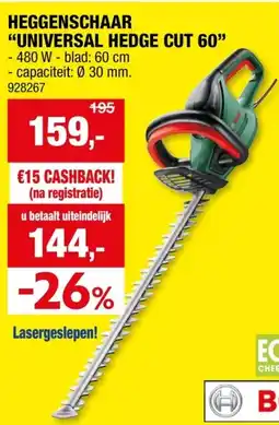 Hubo Bosch UniversalHedgeCut 60 elektrische heggenschaar 480W 60cm aanbieding