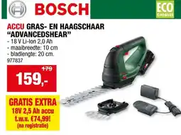 Hubo Bosch AdvancedShear 18V-10 accu gras- en heggenschaar 18V Li-Ion 10/20 cm + lader aanbieding