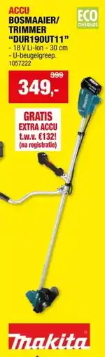 Hubo Makita DUR190UT11 accu bosmaaier/trimmer 18V Li-Ion 23cm + lader aanbieding