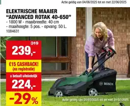 Hubo Bosch AdvancedRotak 40-650 elektrische grasmaaier 1700W 40cm aanbieding