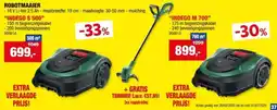 Hubo Bosch Indego M 700 robotmaaier 18V Li-Ion 700m² + accessoires aanbieding