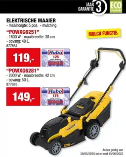 Hubo Powerplus POWXG6281 elektrische grasmaaier 2000W 42cm aanbieding