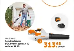 AVEVE Accubladblazer BGA 60 met accu AK 30 en lader AL 101 aanbieding