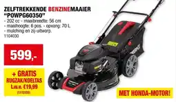 Hubo Powerplus POWPG60350 benzine grasmaaier zelftrekkend 202cc 56cm aanbieding