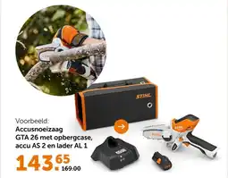 AVEVE Voorbeeld: Accusnoeizaag GTA 26 met opbergcase, accu AS 2 en lader AL 1 aanbieding