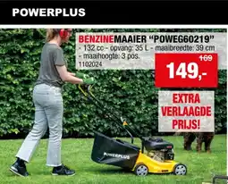 Hubo Powerplus EG POWEG60219 benzine grasmaaier 132cc 39cm aanbieding