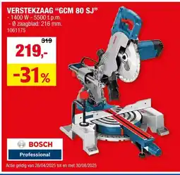 Hubo Bosch Professional GCM 80 SJ afkort- en verstekzaag 1400W 216mm aanbieding