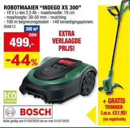 Hubo Bosch Indego XS 300 robotmaaier 18V Li-Ion 300m² + accessoires aanbieding
