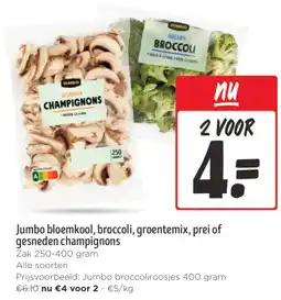 Jumbo Jumbo bloemkool, broccoli, groentemix, prei of gesneden champignons aanbieding