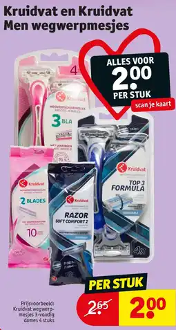 Kruidvat Kruidvat en Kruidvat Men wegwerpmesjes aanbieding