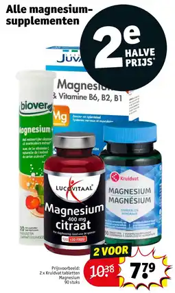 Kruidvat 2 x Kruidvat tabletten Magnesium 90 stuks aanbieding