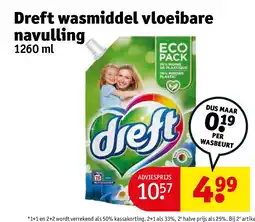 Kruidvat Dreft wasmiddel vloeibare navulling aanbieding