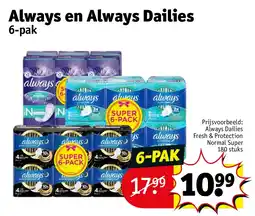 Kruidvat Always en Always Dailies aanbieding