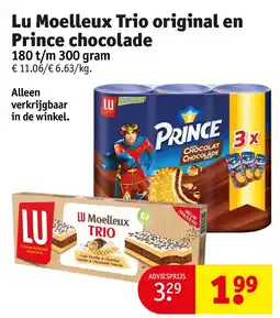 Kruidvat Lu Moelleux Trio original en Prince chocolade aanbieding