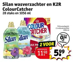 Kruidvat Silan wasverzachter en K2R ColourCatcher aanbieding