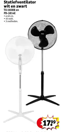 Kruidvat Statiefventilator wit en zwart aanbieding