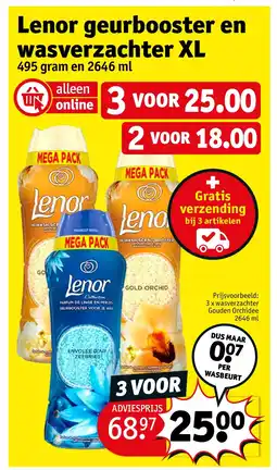 Kruidvat Lenor geurbooster en wasverzachter XL aanbieding