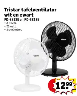 Kruidvat Tristar tafelventilator wit en zwart aanbieding