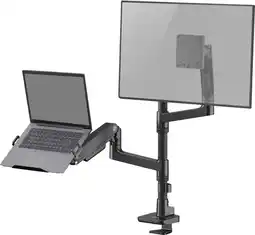 Coolblue ACT AC8341 Monitorarm 49 inch met gasveer voor 1 monitor met laptophouder aanbieding