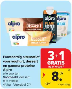 Carrefour Market Plantaardig alternatief voor yoghurt, dessert en gamma proteïne Alpro aanbieding