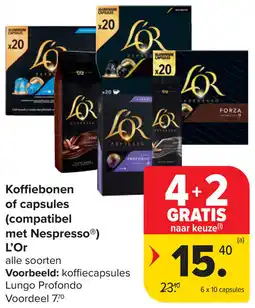Carrefour Market Koffiebonen of capsules aanbieding