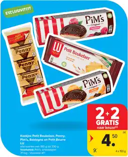 Carrefour Market Koekjes Petit Beukelaer, Penny, Pim's, Bastogne en Petit Beurre LU aanbieding