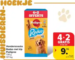 Carrefour Market Hondensnacks Rodeo met kip Pedigree aanbieding
