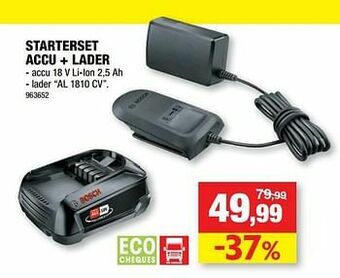Hubo Bosch starterset accu + lader aanbieding