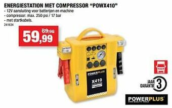 Hubo Powerplus energiestation met compressor powx410 aanbieding