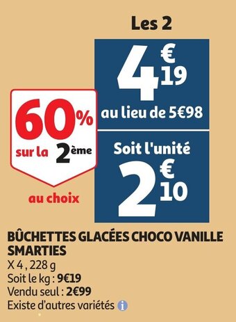 Auchan Buchettes Glacees Choco Vanille Smarties aanbieding