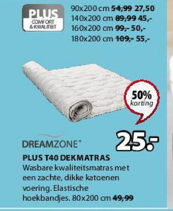 Jysk Plus T40 Dekmatras aanbieding