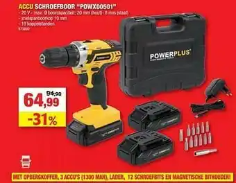 Hubo Powerplus accu schroefboor powx00501 aanbieding