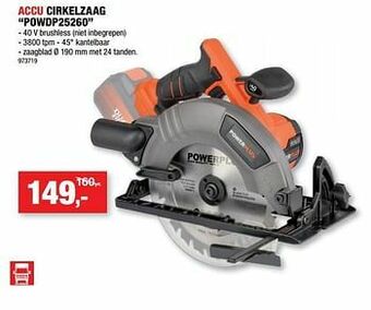 Hubo Powerplus accu cirkelzaag powdp25260 aanbieding