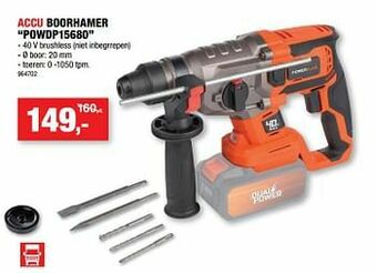 Hubo Powerplus accu boorhamer powdp15680 aanbieding
