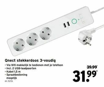 GAMMA Qnect stekkerdoos 3-voudig aanbieding