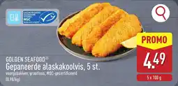 ALDI Golden seafood gepaneerde alaskakoolvis aanbieding