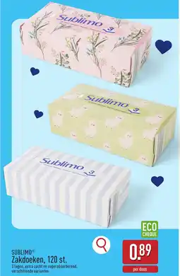 ALDI Sublimo zakdoeken aanbieding